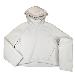 Lululemon Hoodie Women Size 6 Alpine White AirWrap Pullover Pockets Stretch Top